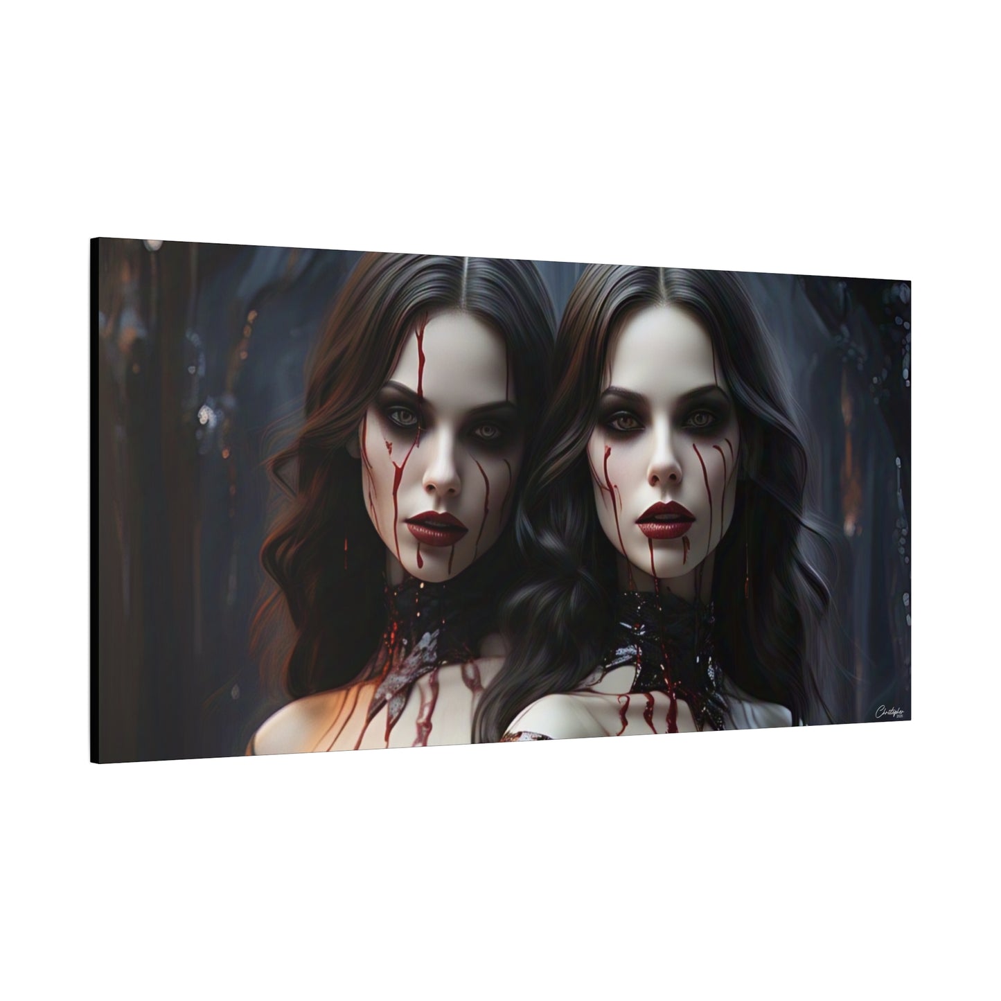 Gothic Vampire Canvas Art, Wall Decor, Horror Artwork, Halloween Home Decor, Spooky Room Accent, Unique Gift Idea