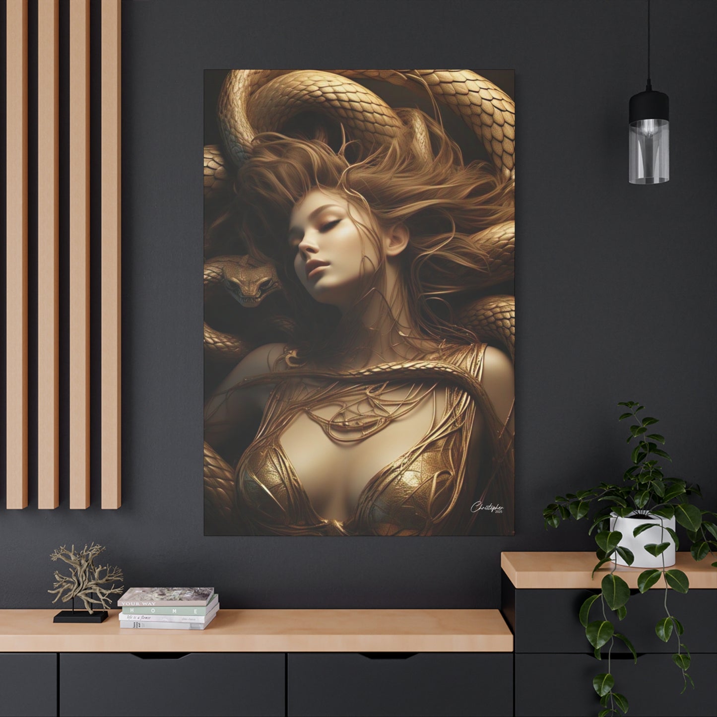 Goddess of Serpents Canvas Art - Stretched Matte Wall Decor