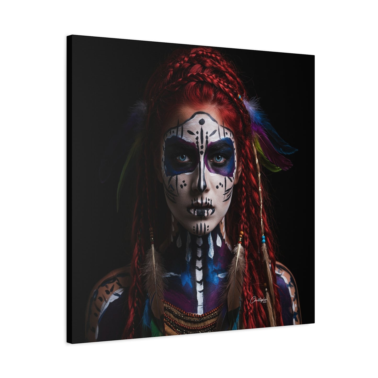 Colorful Tribal Art Canvas Print - Bohemian Home Decor