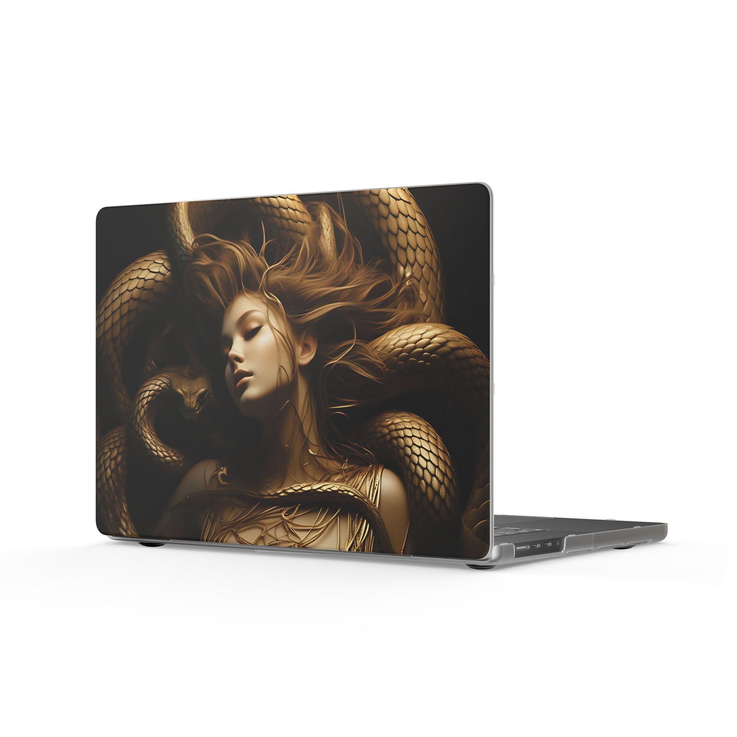 Medusa Serpent Matte MacBook Case — Mythic Gold Snake Laptop Cover