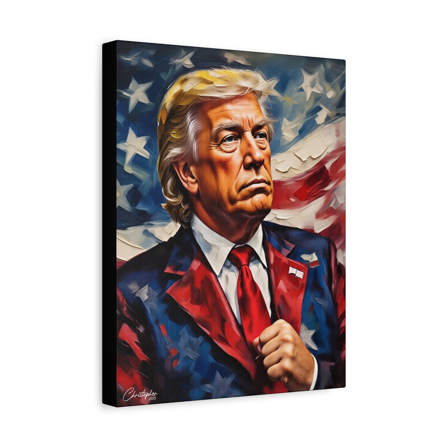 Patriotic Canvas Art, Stretched Wall Decor, Home Office, Gifts for Republicans, Political Enthusiasts, Americana Artwork