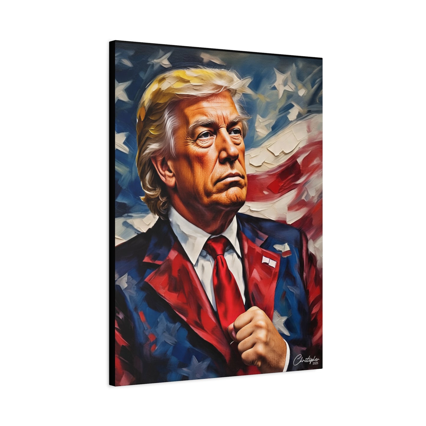 Patriotic Canvas Art, Stretched Wall Decor, Home Office, Gifts for Republicans, Political Enthusiasts, Americana Artwork