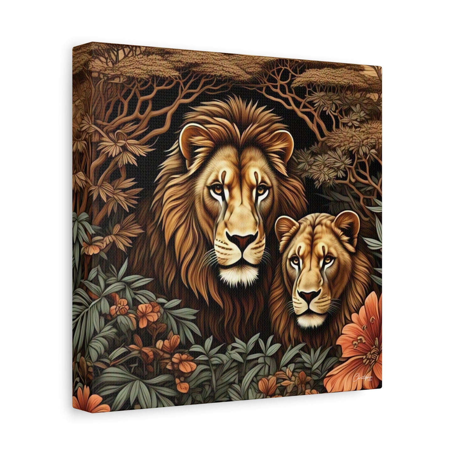 Majestic Lion Family Canvas Wall Art, Animal Lovers Decor, Wildlife Home Accent, Gift for Nature Enthusiasts, Meaningful Family Art