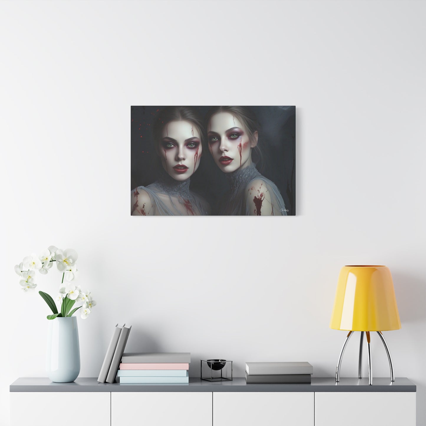 Spooky Art Canvas Print, Matte Canvas, Stretched Wall Decor, Gothic Home Decor, Halloween Art, Unique Gift