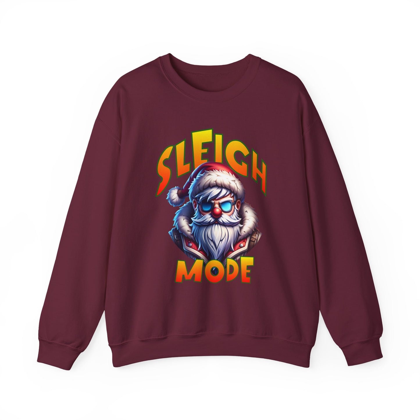 Sleigh Mode Sweatshirt — Cool Santa Graphic Holiday Crewneck