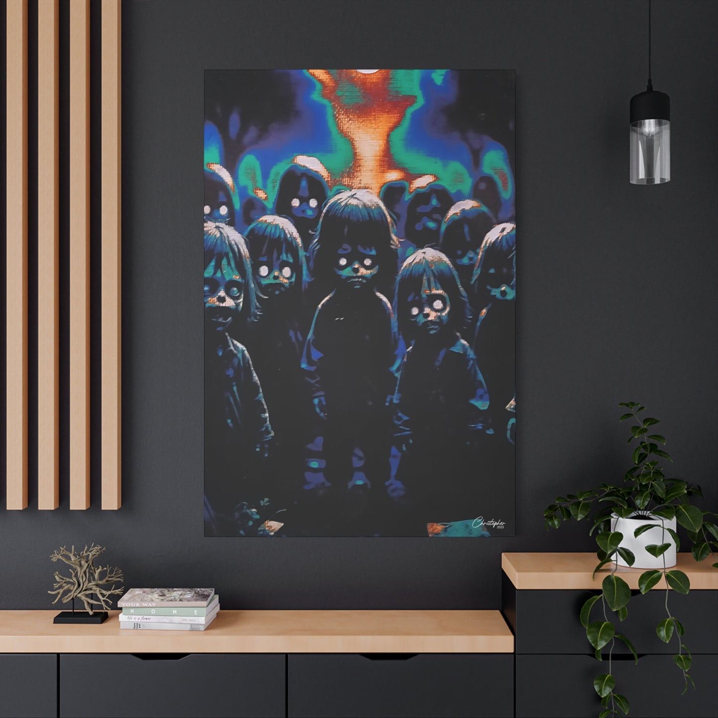 Original Laser Engraved Art, Full Wrapped Edges, Matte Canvas, Stretched, 1.25"