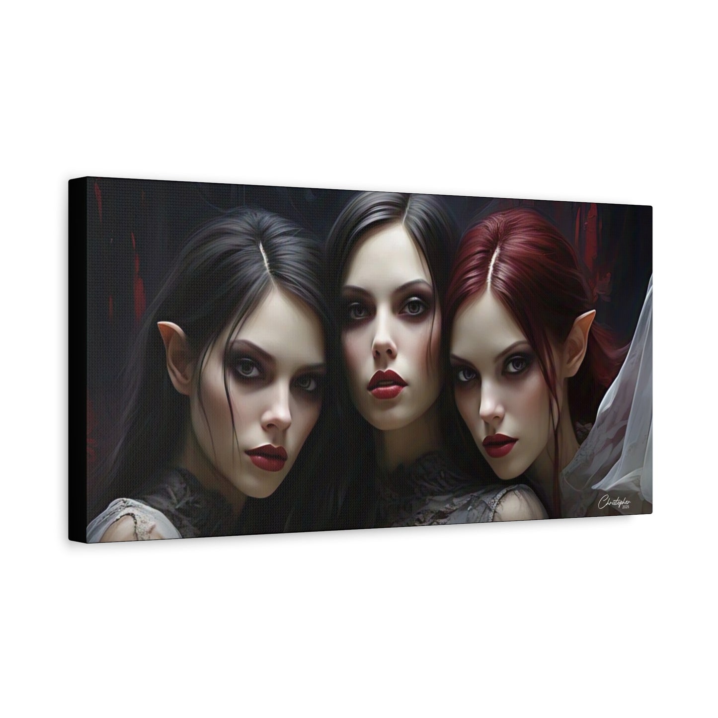 Gothic Wall Art Canvas, Fantasy Home Decor, Unique Gift for Halloween, Witchy Vibe Art, Dark Aesthetic Room Decor