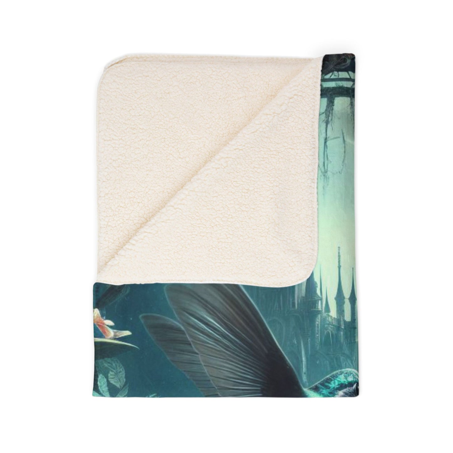 Magical Hummingbird Fleece Sherpa Blanket - Cozy Gift for Nature Lovers, Home Décor, Comfortable Throw, Boho Accent
