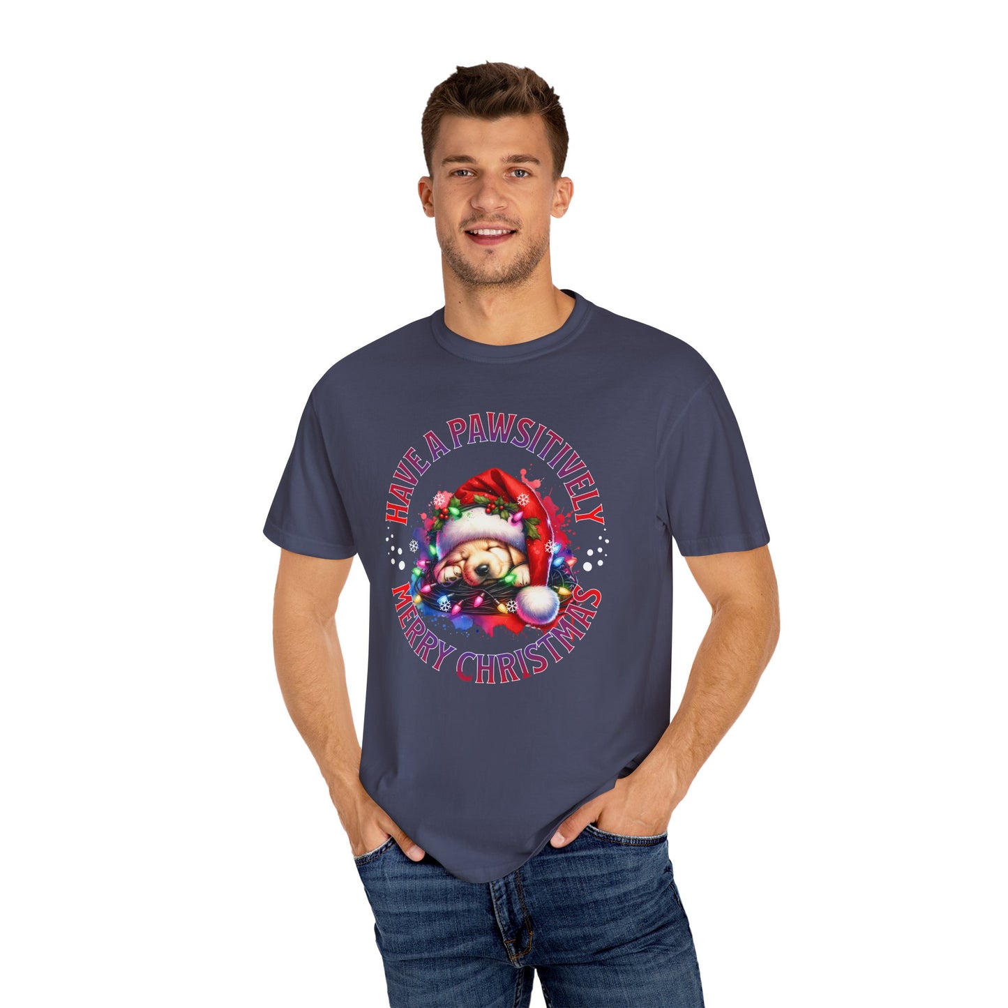Christmas Puppy T-Shirt — "Have a Pawsitively Merry Christmas" Holiday Tee