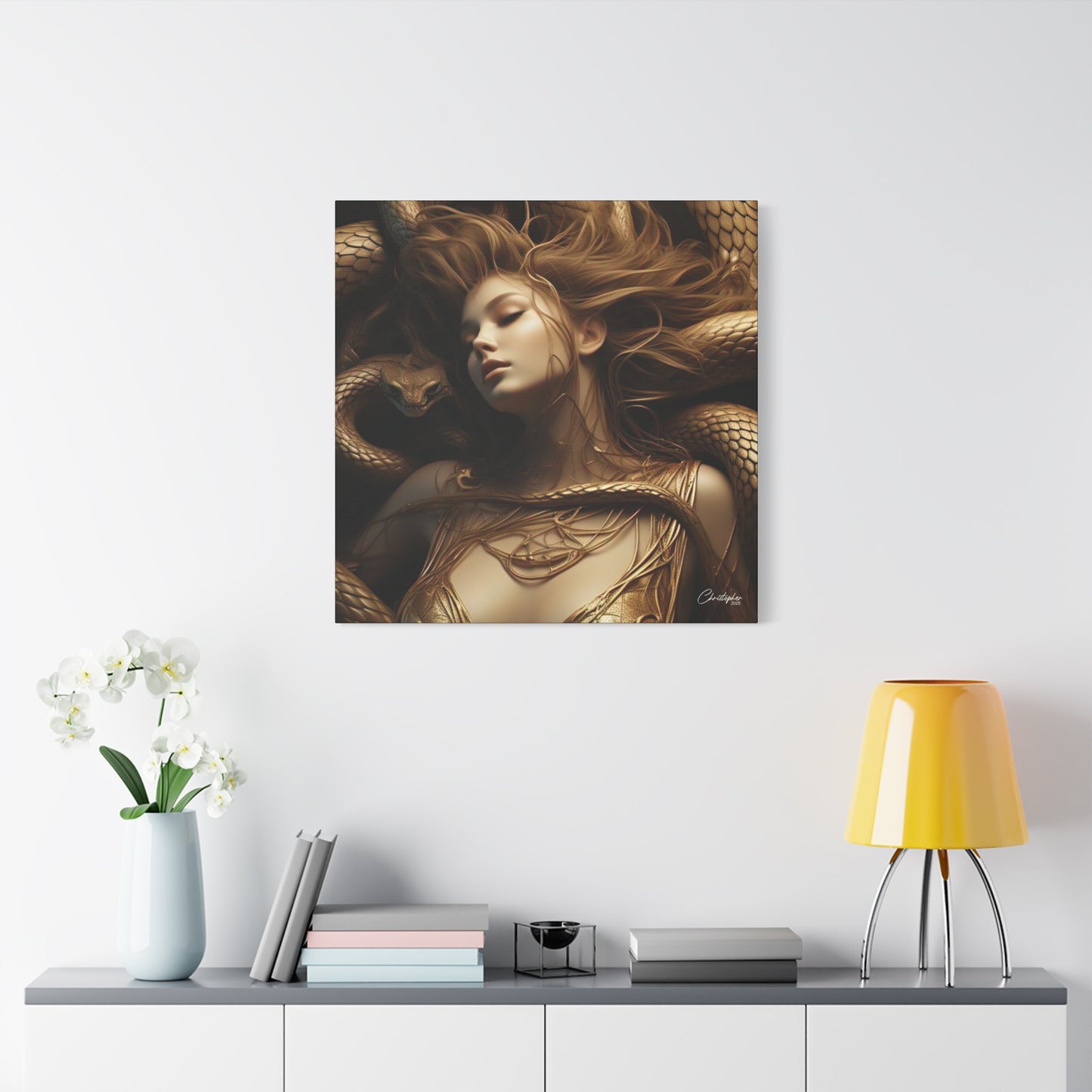Goddess of Serpents Canvas Art - Stretched Matte Wall Decor