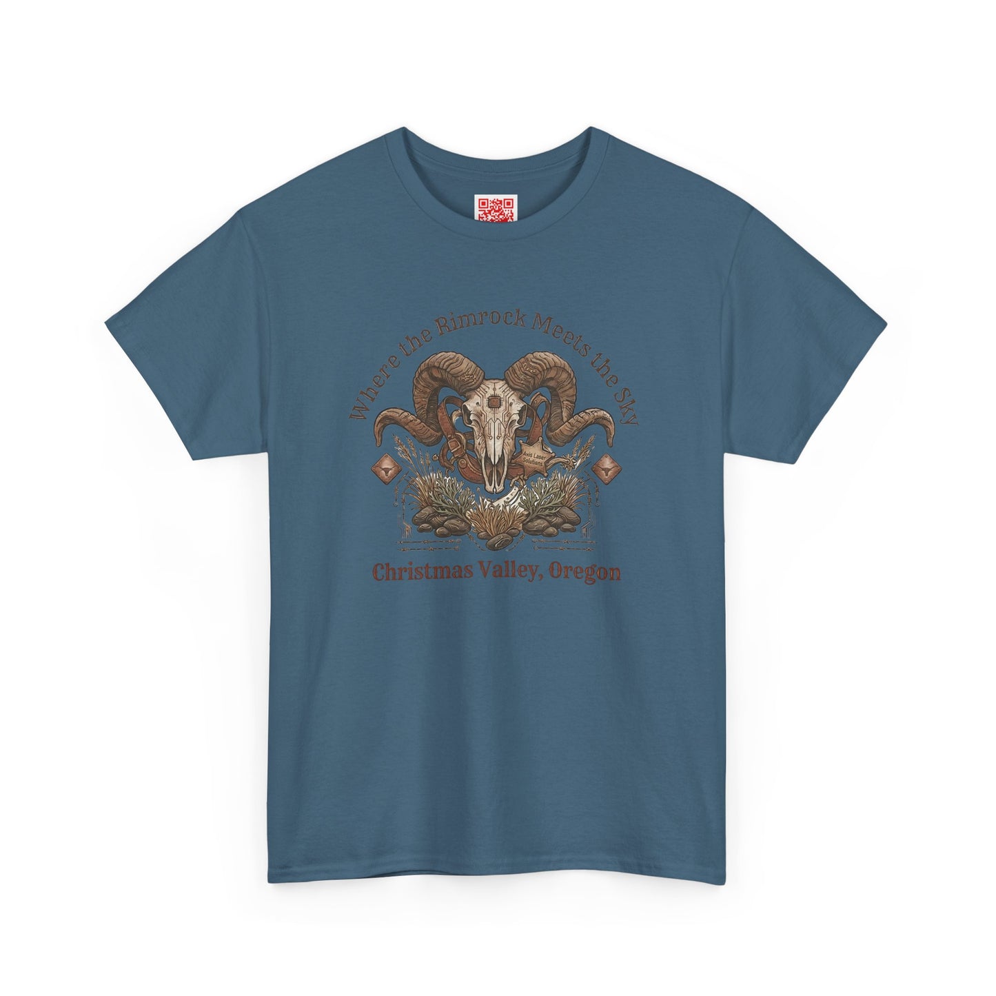 Ram Skull Graphic Tee Double Sided — 'Chestnut Valley, Oregon' Vintage Occult Shirt