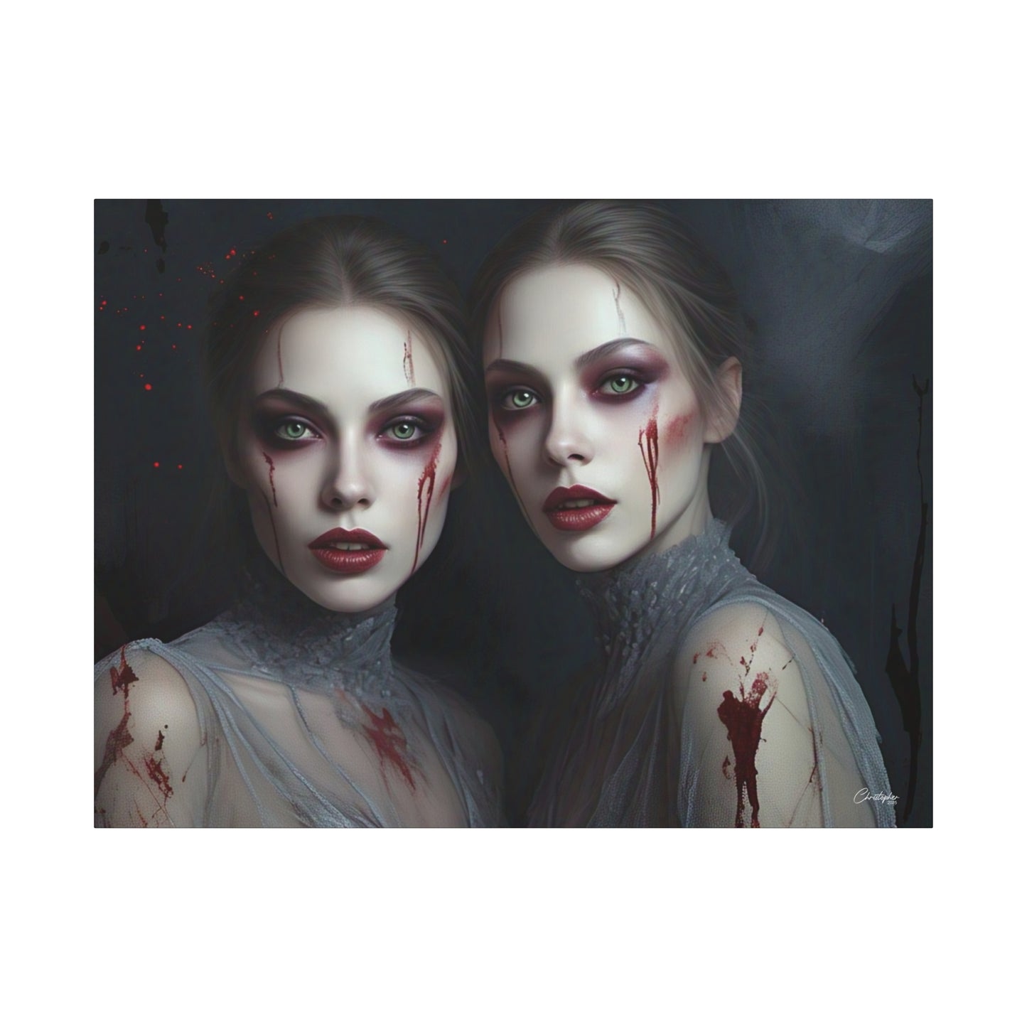 Spooky Art Canvas Print, Matte Canvas, Stretched Wall Decor, Gothic Home Decor, Halloween Art, Unique Gift