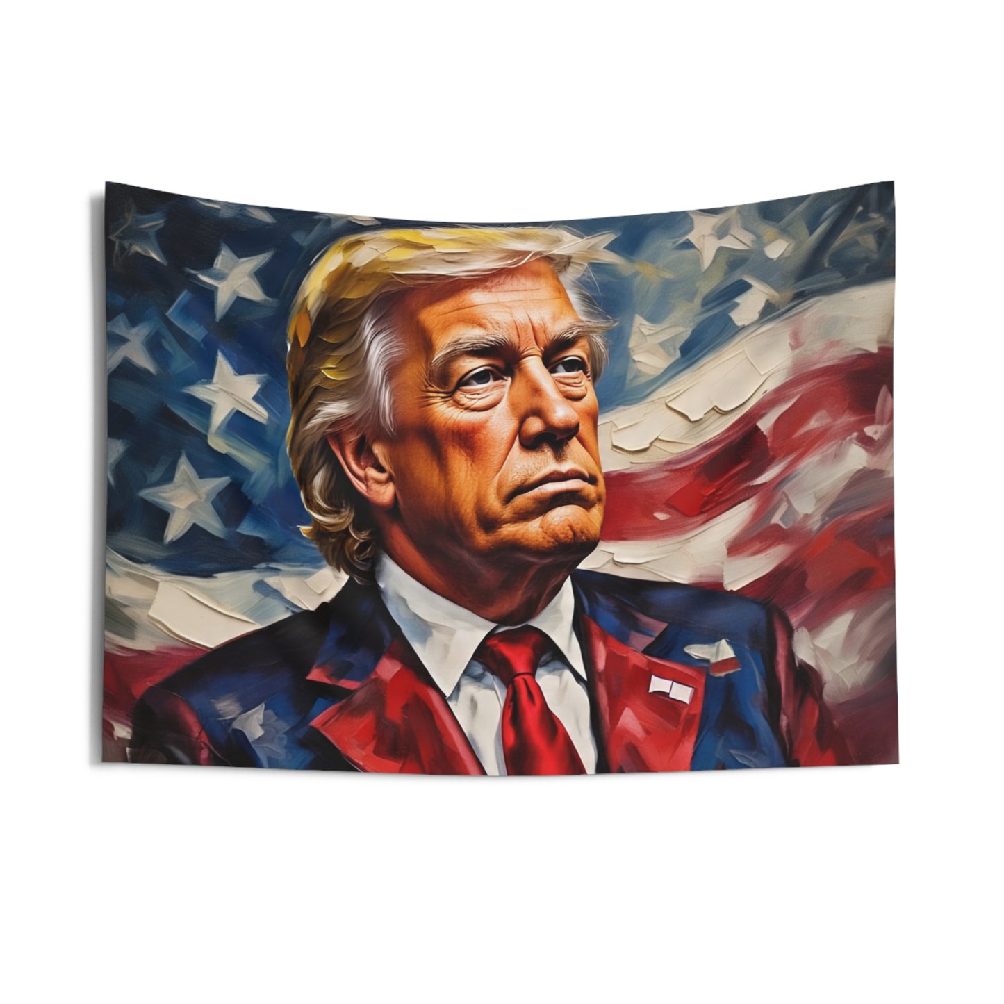 Donald Trump Portrait Wall Tapestry – Patriotic American Flag Home Decor