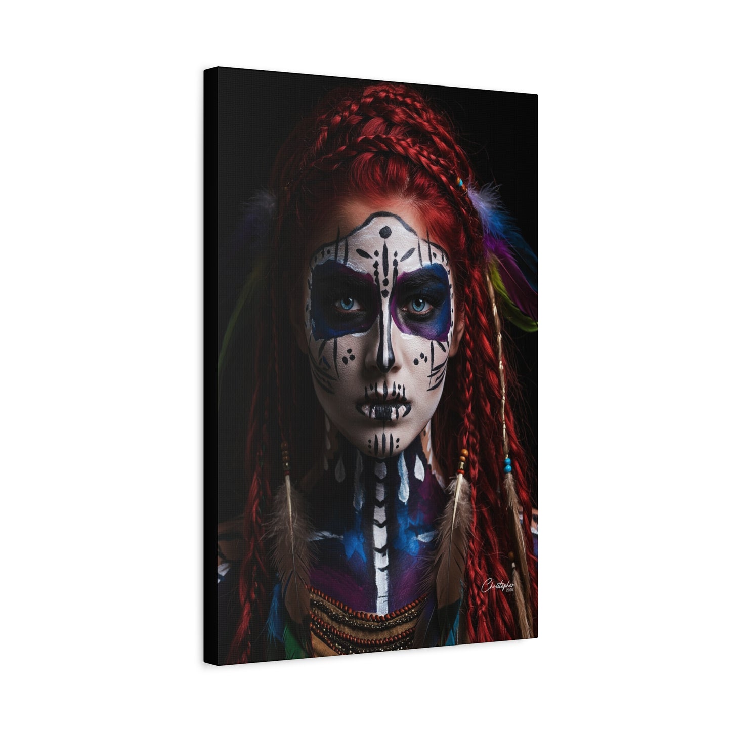 Colorful Tribal Art Canvas Print - Bohemian Home Decor