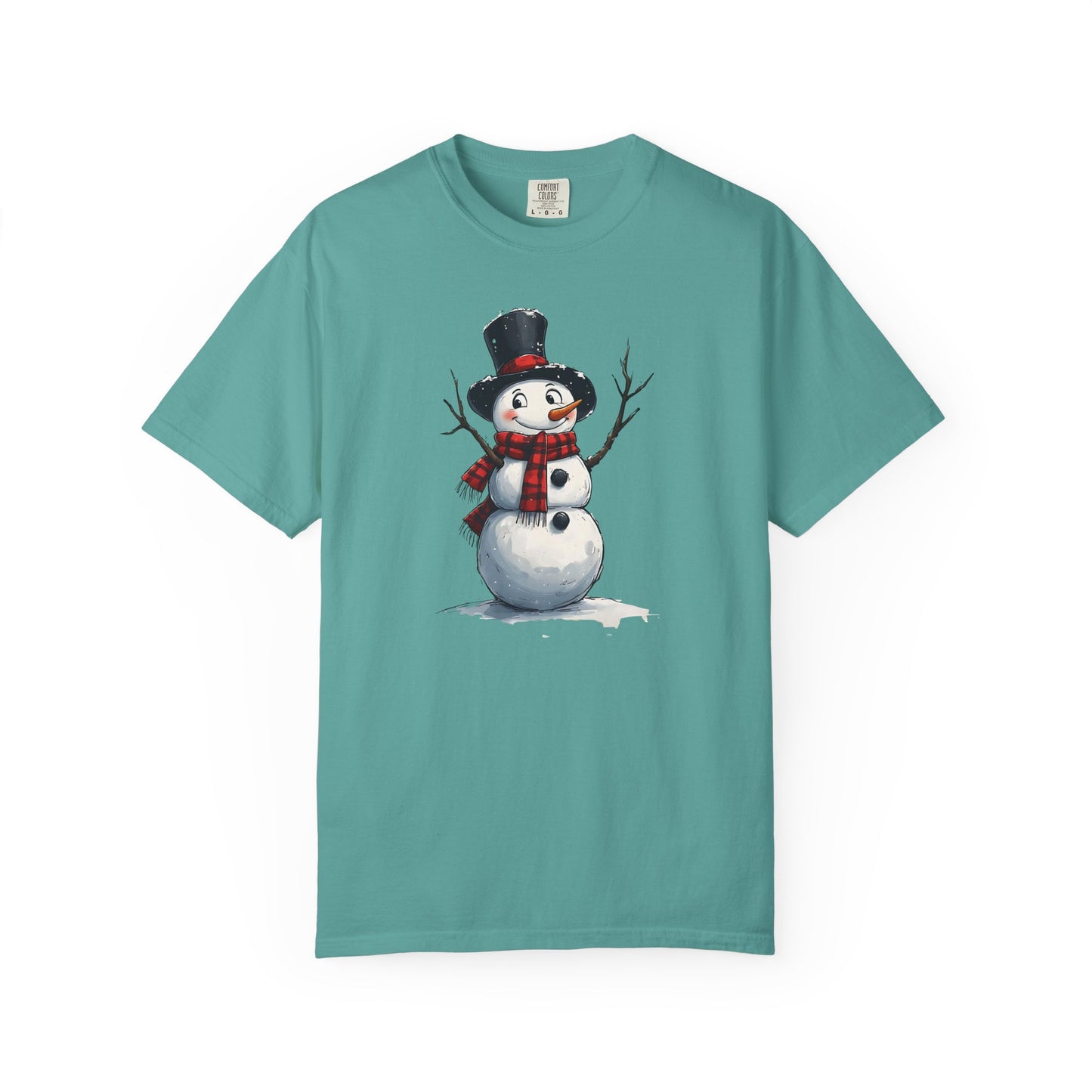 Snowman Tee — Cute Vintage Snowman with Scarf & Top Hat Holiday T-Shirt