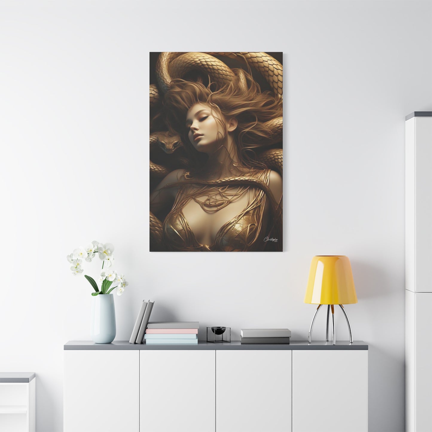 Goddess of Serpents Canvas Art - Stretched Matte Wall Decor
