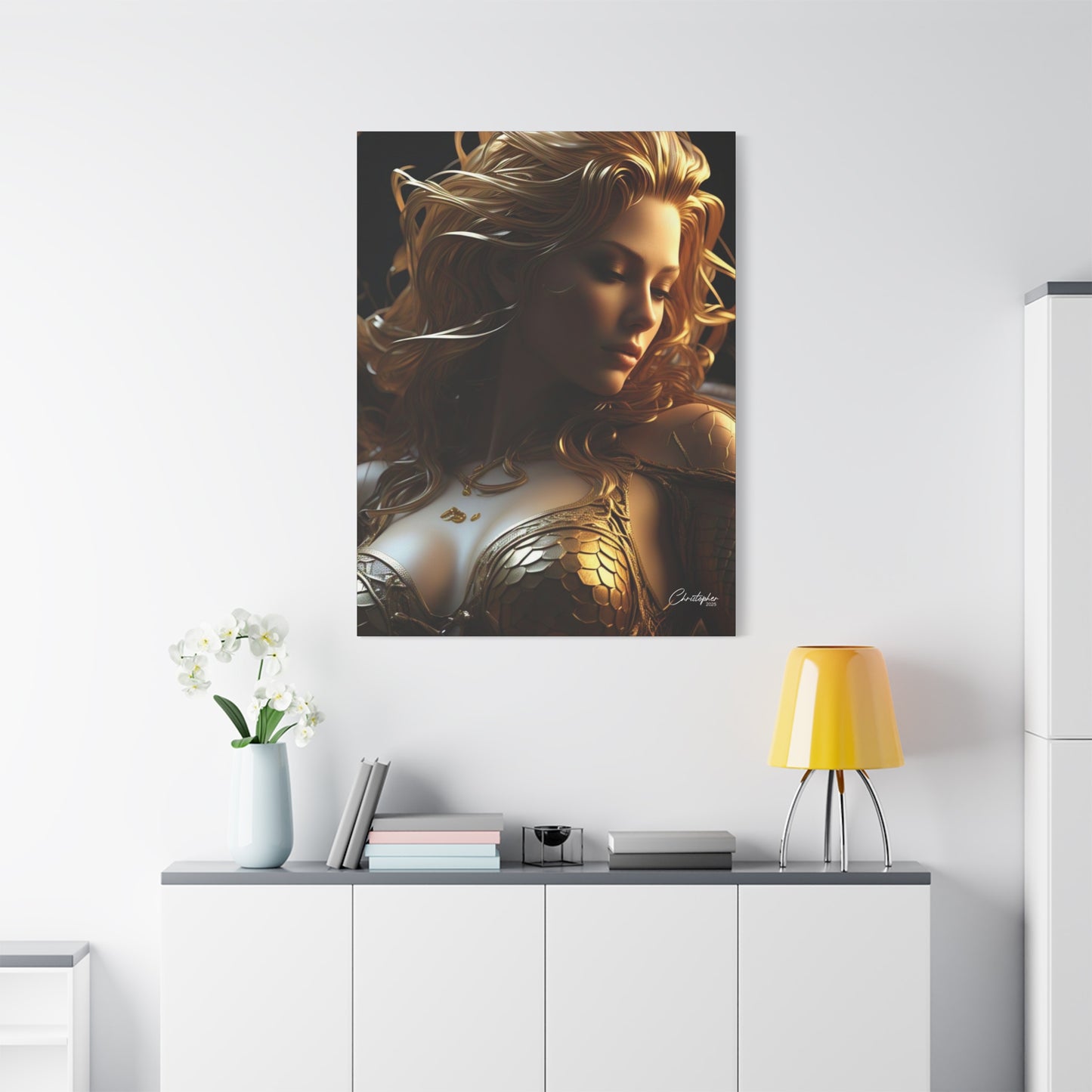 Fantasy Art Canvas Print - Serpent Goddess Home Decor