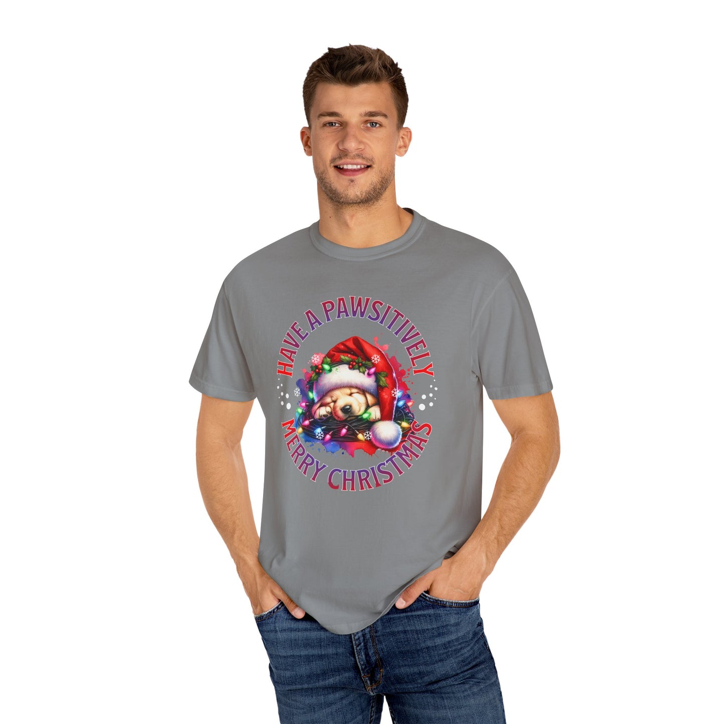 Christmas Puppy T-Shirt — "Have a Pawsitively Merry Christmas" Holiday Tee