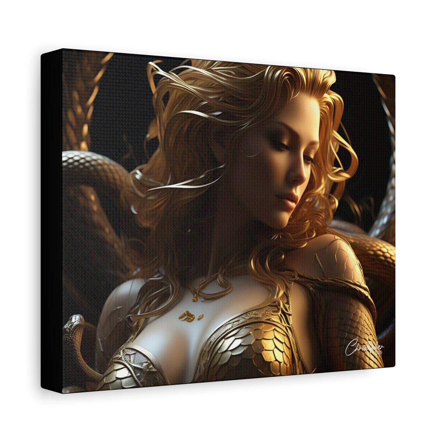 Fantasy Art Canvas Print - Serpent Goddess Home Decor