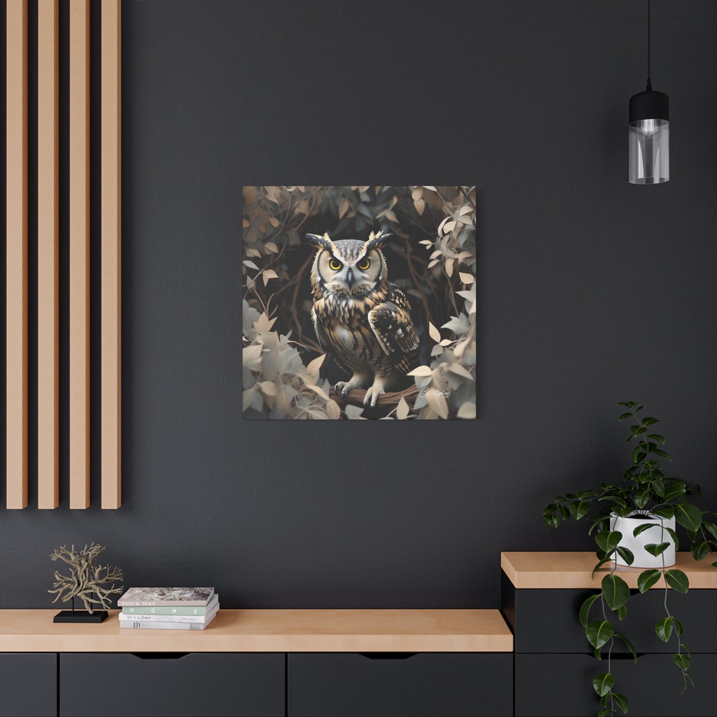 Realistic Owl Canvas Art - Nature Wall Decor for Home & Office