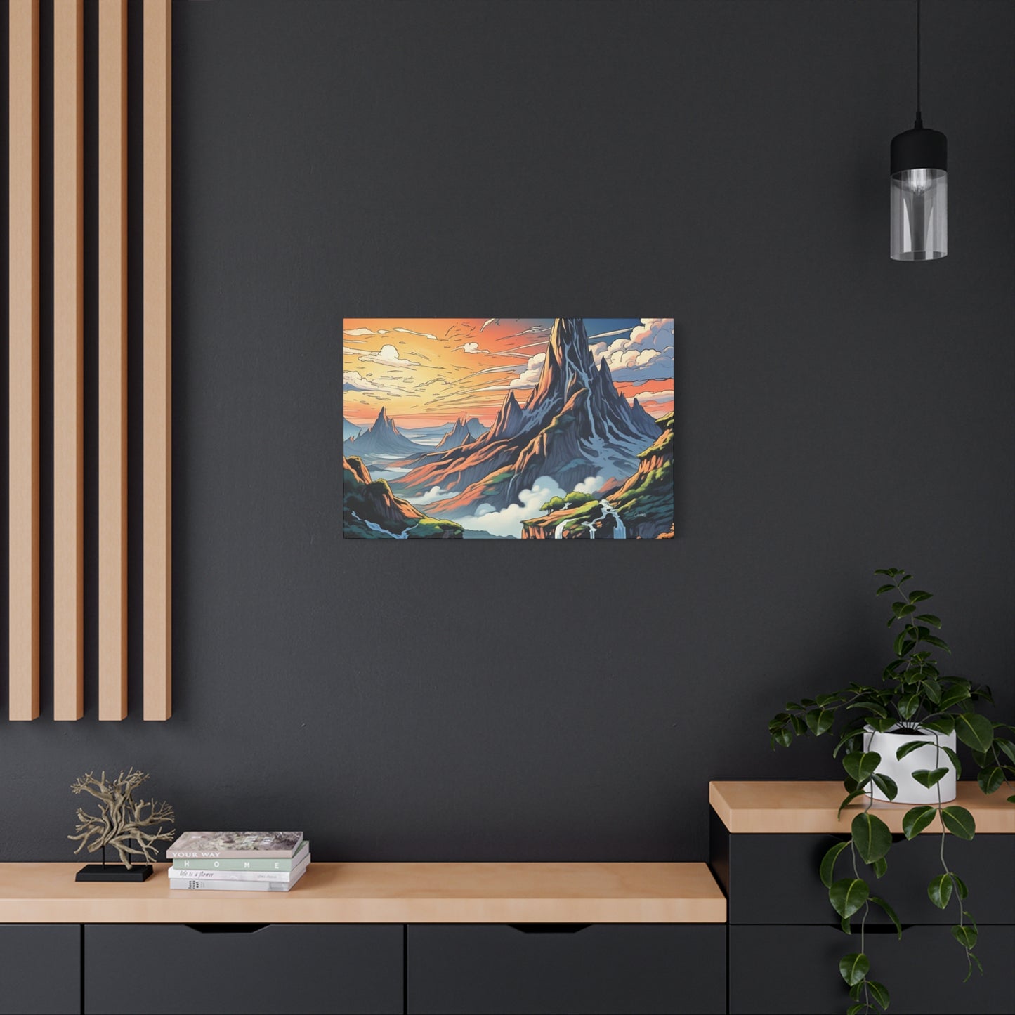 Stretched Canvas Art Print, Mountain Sunrise Landscape Decor, Wall Art for Home, Gift for Nature Lovers, Perfect for Living Room, [...]