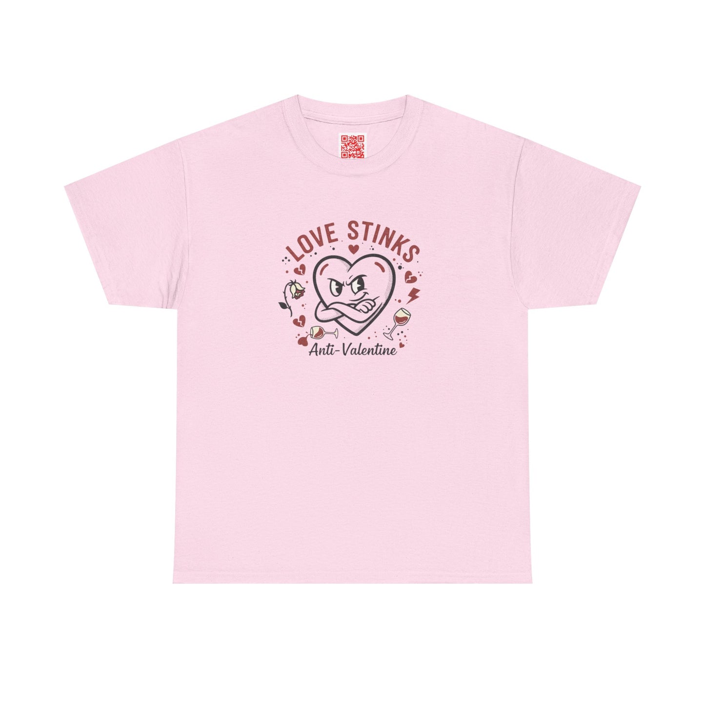 Love Stinks Anti‑Valentine T-Shirt — Funny Heart Graphic Tee for Singles & Galentine’s