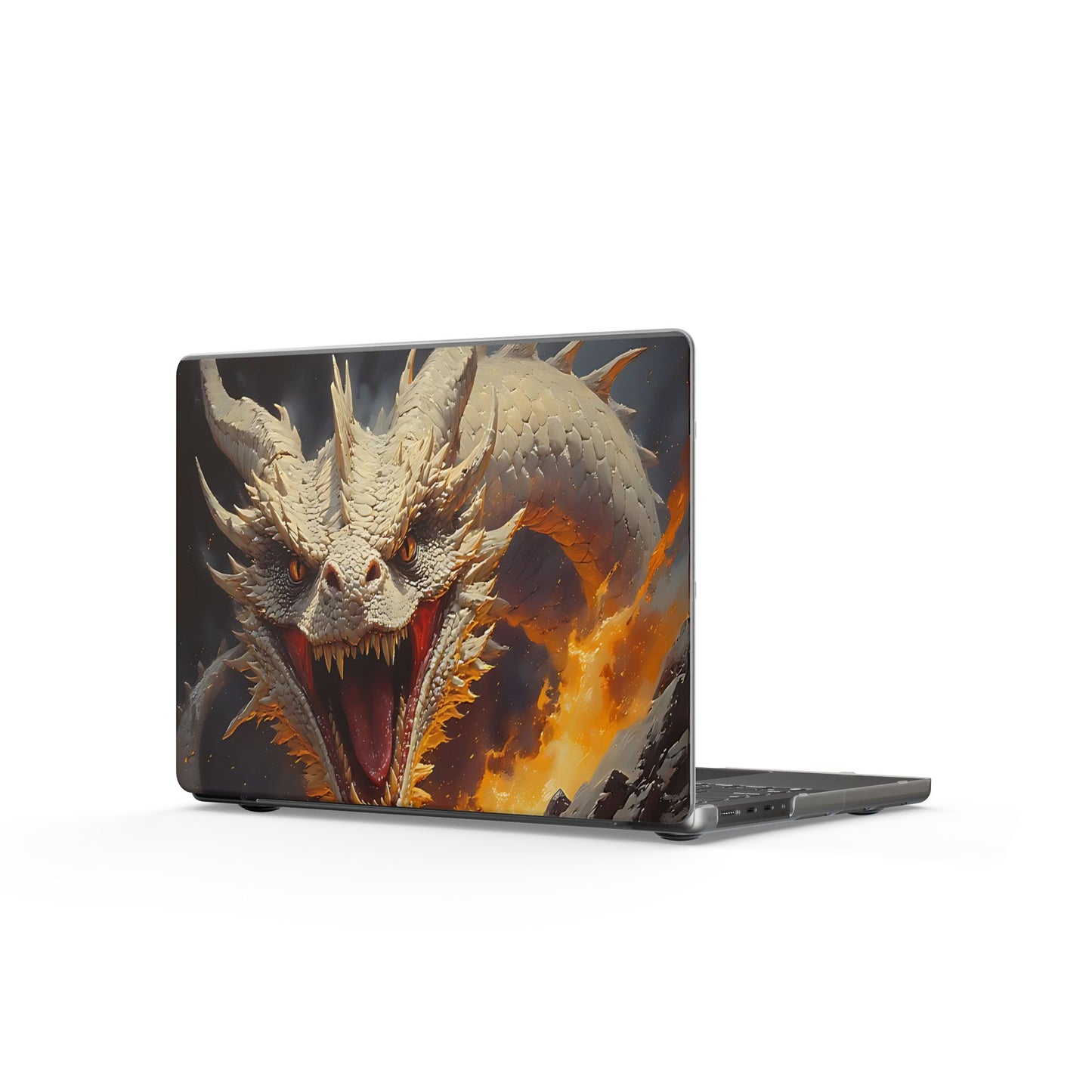 Dragon Fire Matte MacBook Case — White Dragon Laptop Skin