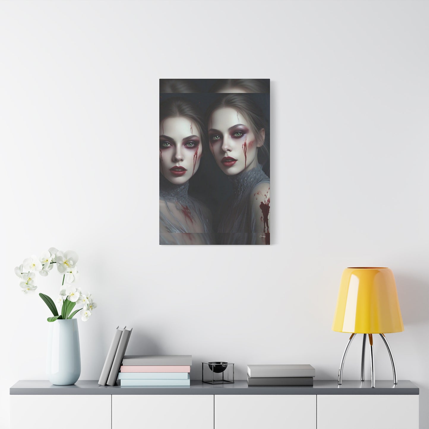 Spooky Art Canvas Print, Matte Canvas, Stretched Wall Decor, Gothic Home Decor, Halloween Art, Unique Gift