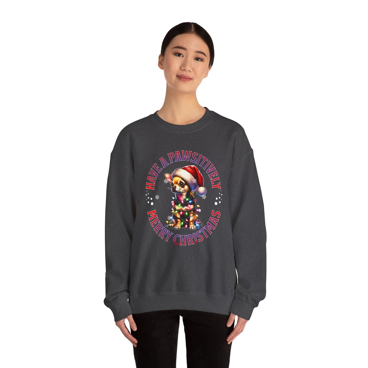 Christmas Puppy Sweatshirt - "Have a Pawsitively Merry Christmas" Holiday Crewneck