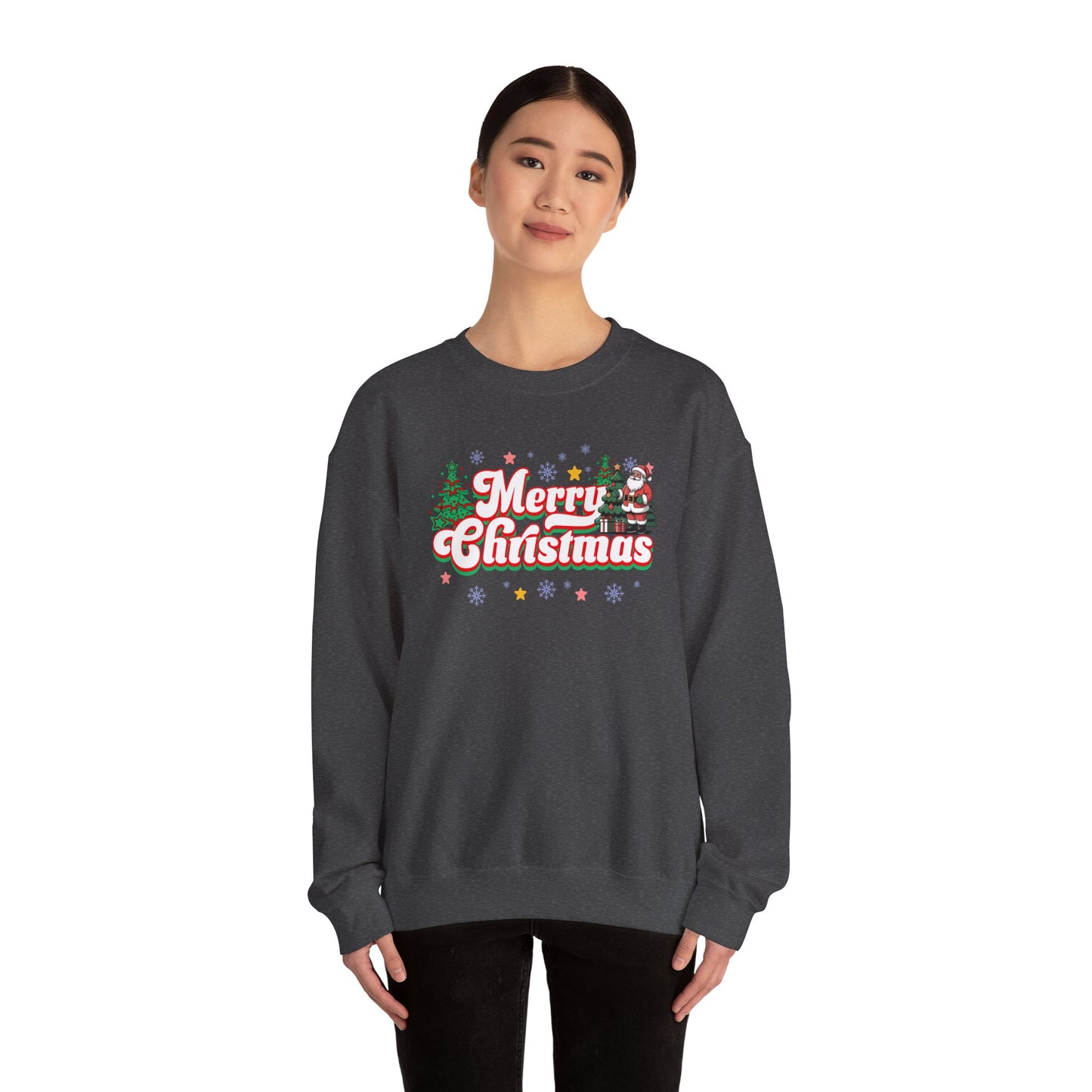 Merry Christmas Crewneck Sweatshirt — Festive Holiday Graphic Sweatshirt