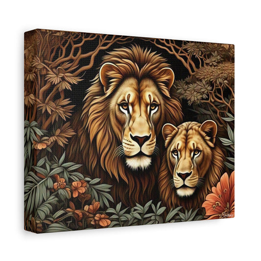 Majestic Lion Family Canvas Wall Art, Animal Lovers Decor, Wildlife Home Accent, Gift for Nature Enthusiasts, Meaningful Family Art