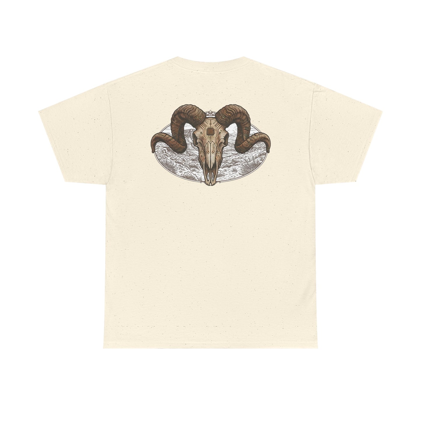 Ram Skull Graphic Tee Double Sided — 'Chestnut Valley, Oregon' Vintage Occult Shirt