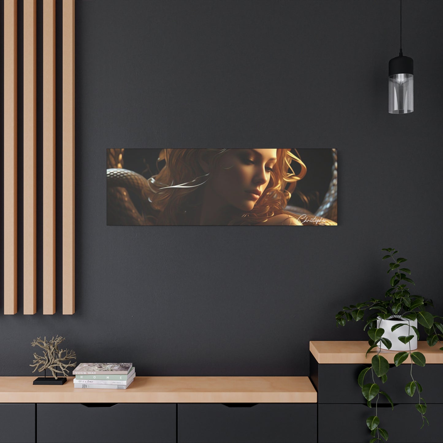 Fantasy Art Canvas Print - Serpent Goddess Home Decor