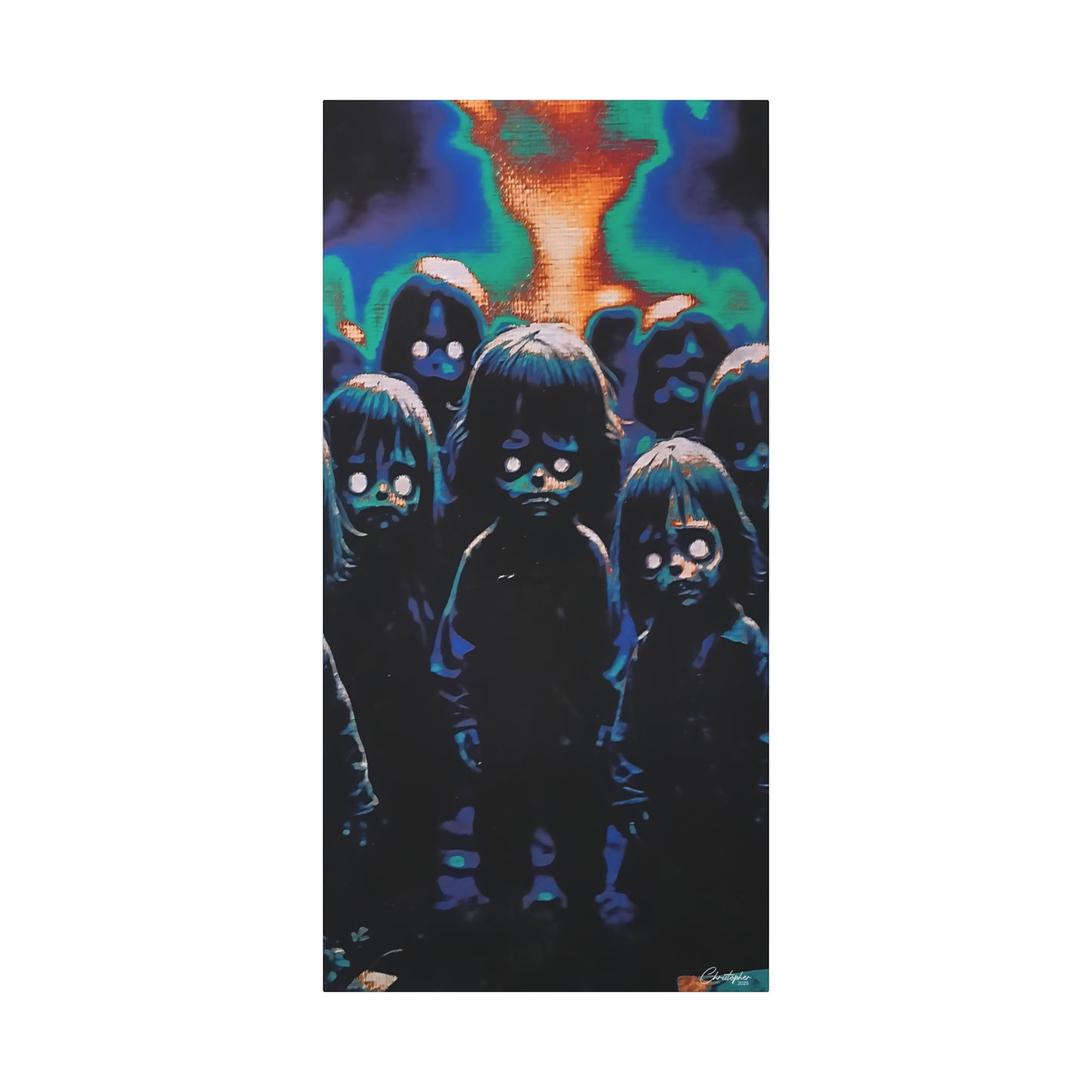 Original Laser Engraved Art, Full Wrapped Edges, Matte Canvas, Stretched, 1.25"