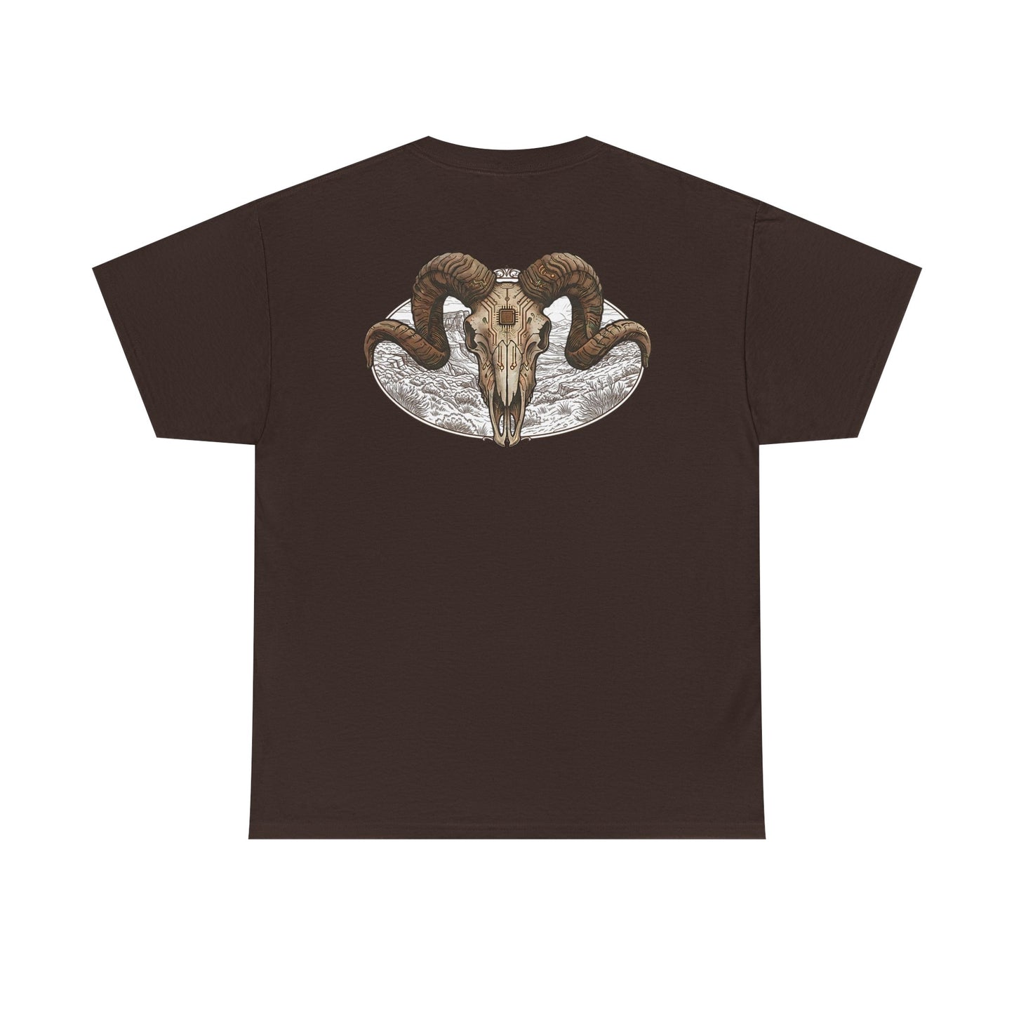 Ram Skull Graphic Tee Double Sided — 'Chestnut Valley, Oregon' Vintage Occult Shirt
