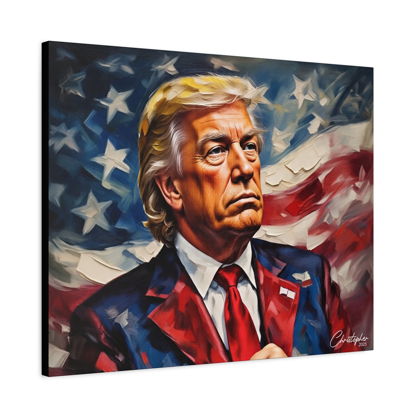 Patriotic Canvas Art, Stretched Wall Decor, Home Office, Gifts for Republicans, Political Enthusiasts, Americana Artwork