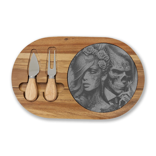 Engraved Gothic Couple Charcuterie Board