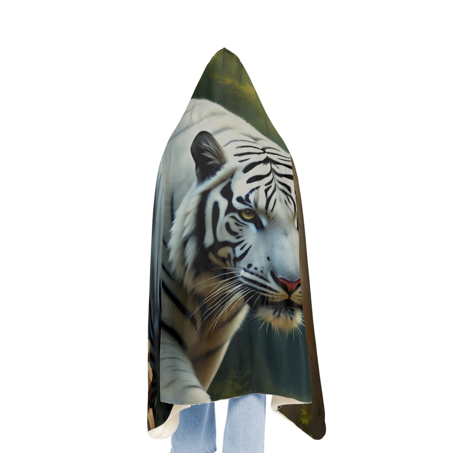 Cozy Tiger Hooded Snuggle Blanket, Warm Throw for Adults, Unique Gift for Animal Lovers, Comfortable Home Décor, Cosy Winter Essentials