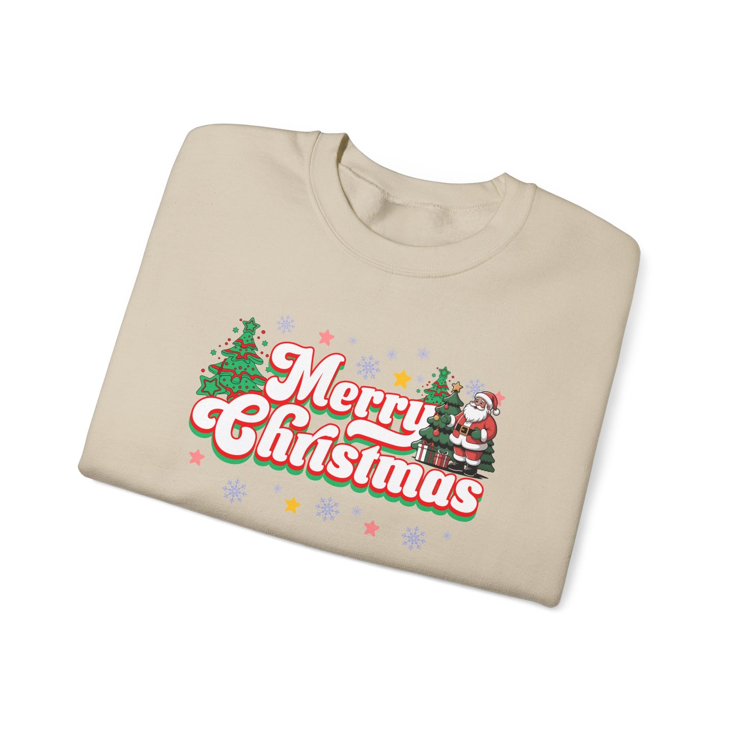 Merry Christmas Crewneck Sweatshirt — Festive Holiday Graphic Sweatshirt