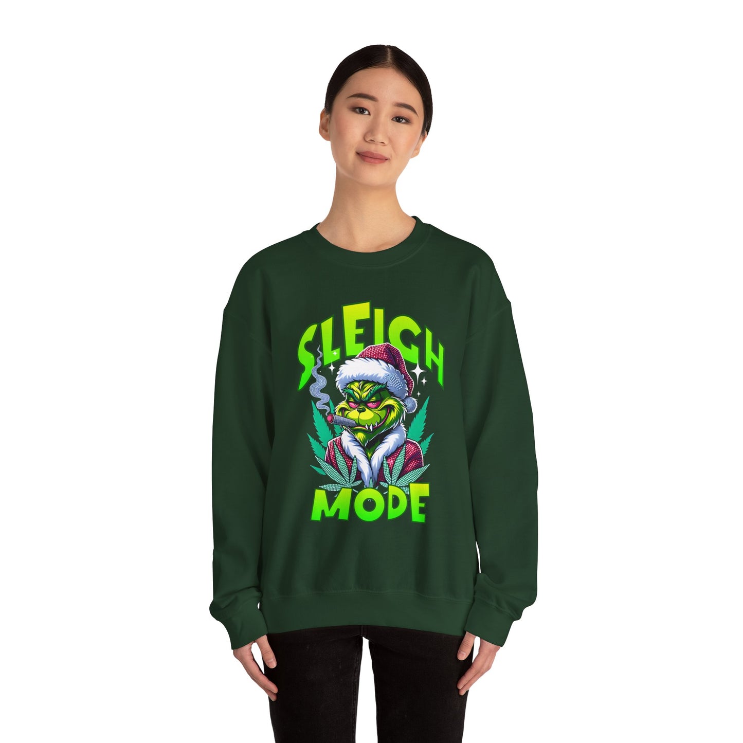 Sweatshirt — "Sleigh Mode" Grinch Holiday Crewneck