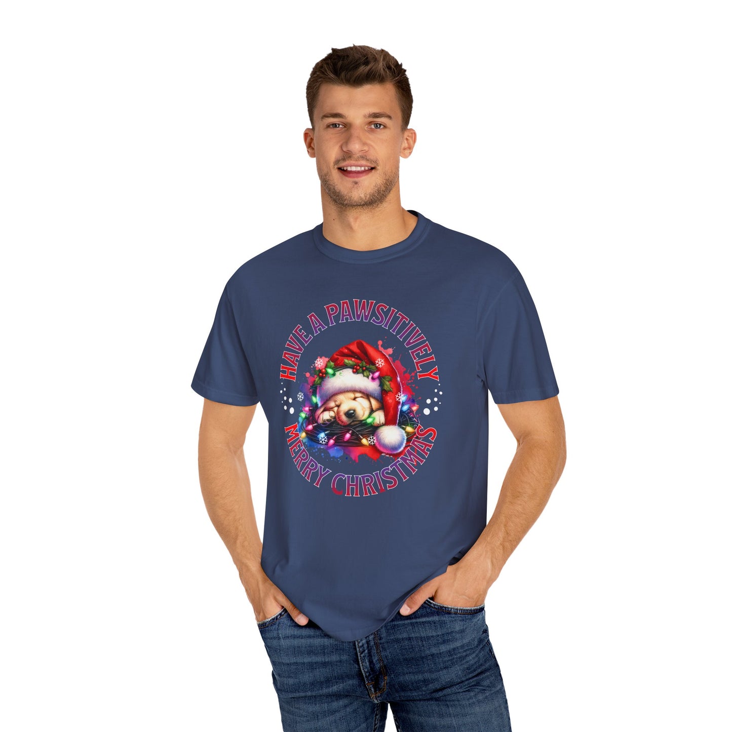 Christmas Puppy T-Shirt — "Have a Pawsitively Merry Christmas" Holiday Tee