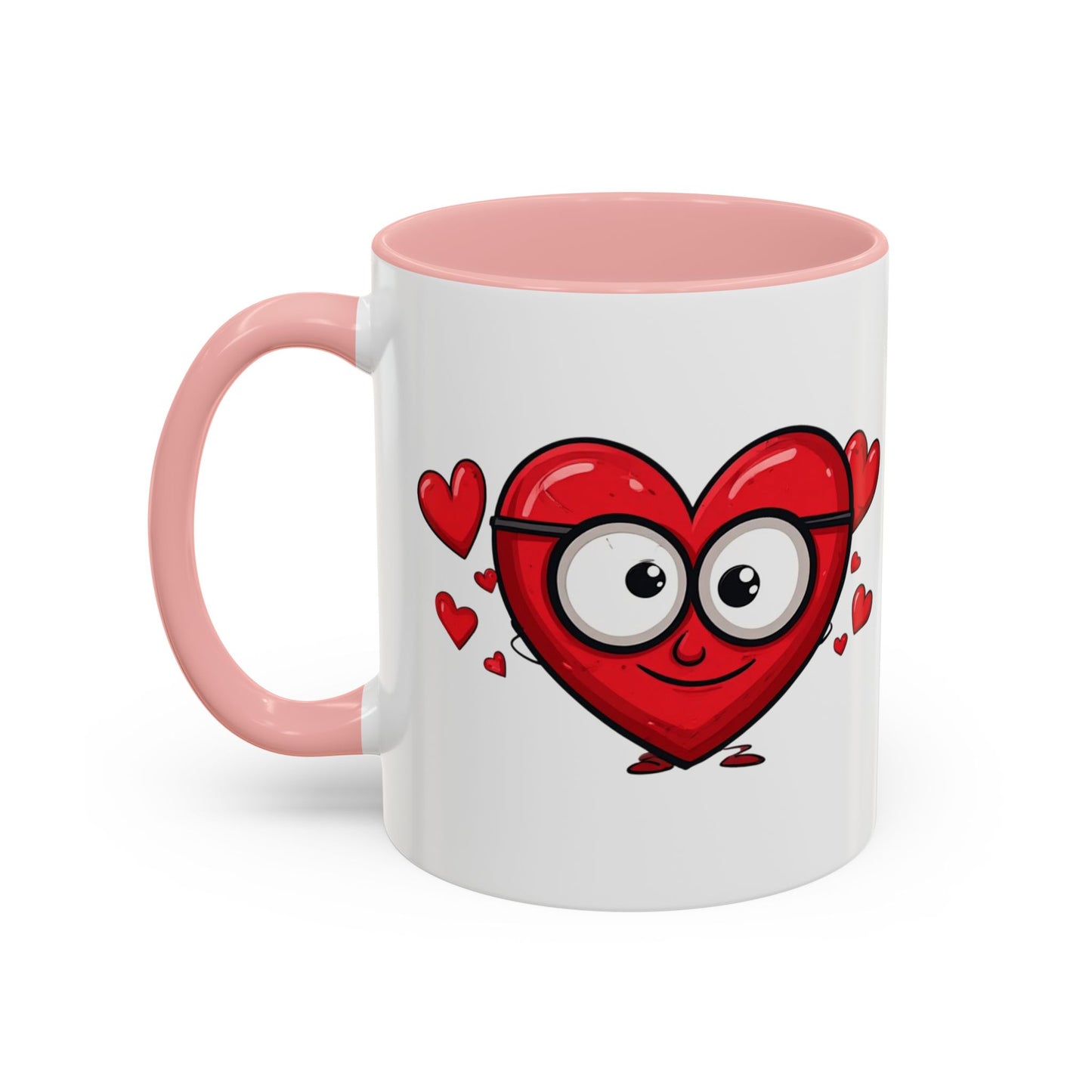 Cute Cartoon Heart Coffee Mug — Valentine Love Accent Mug (11/15oz)