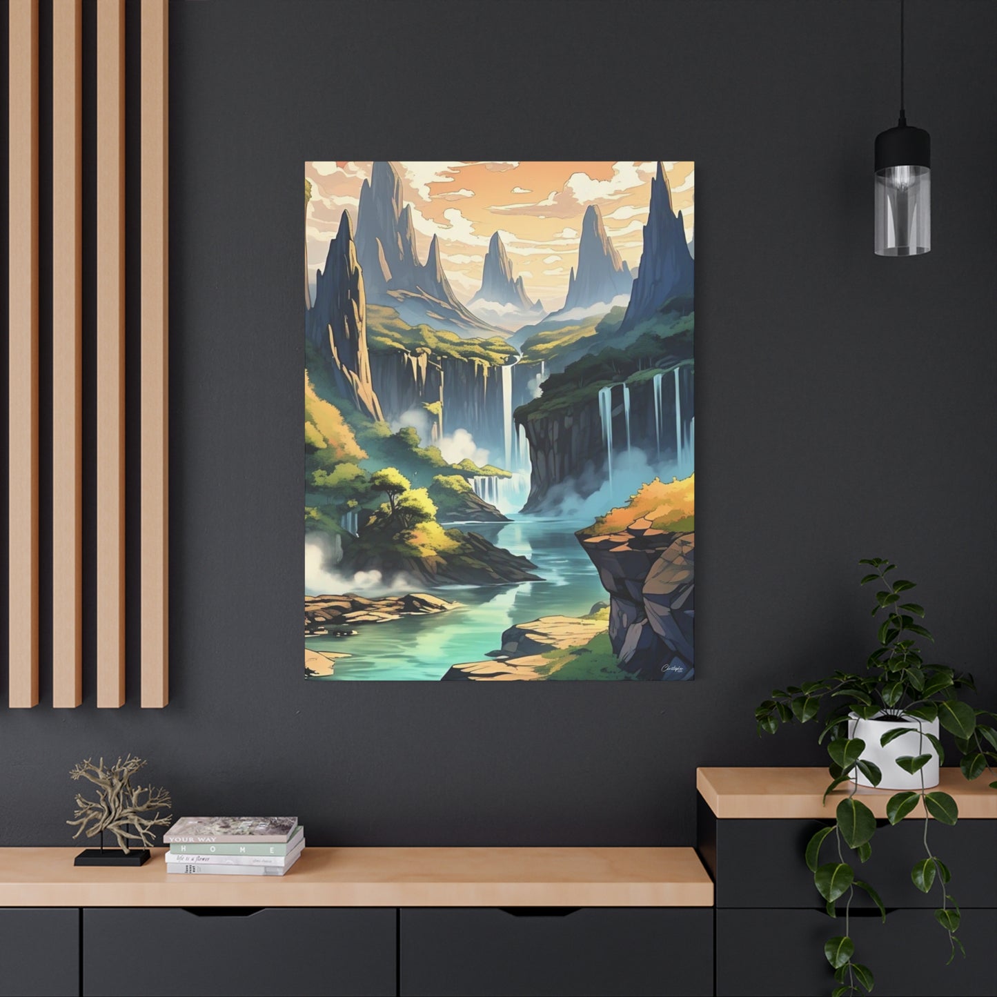 Serene Landscape Canvas Wall Art, Nature Home Decor, Tranquil Living Room Accent, Gift for Nature Lovers, Gallery Wall Piece