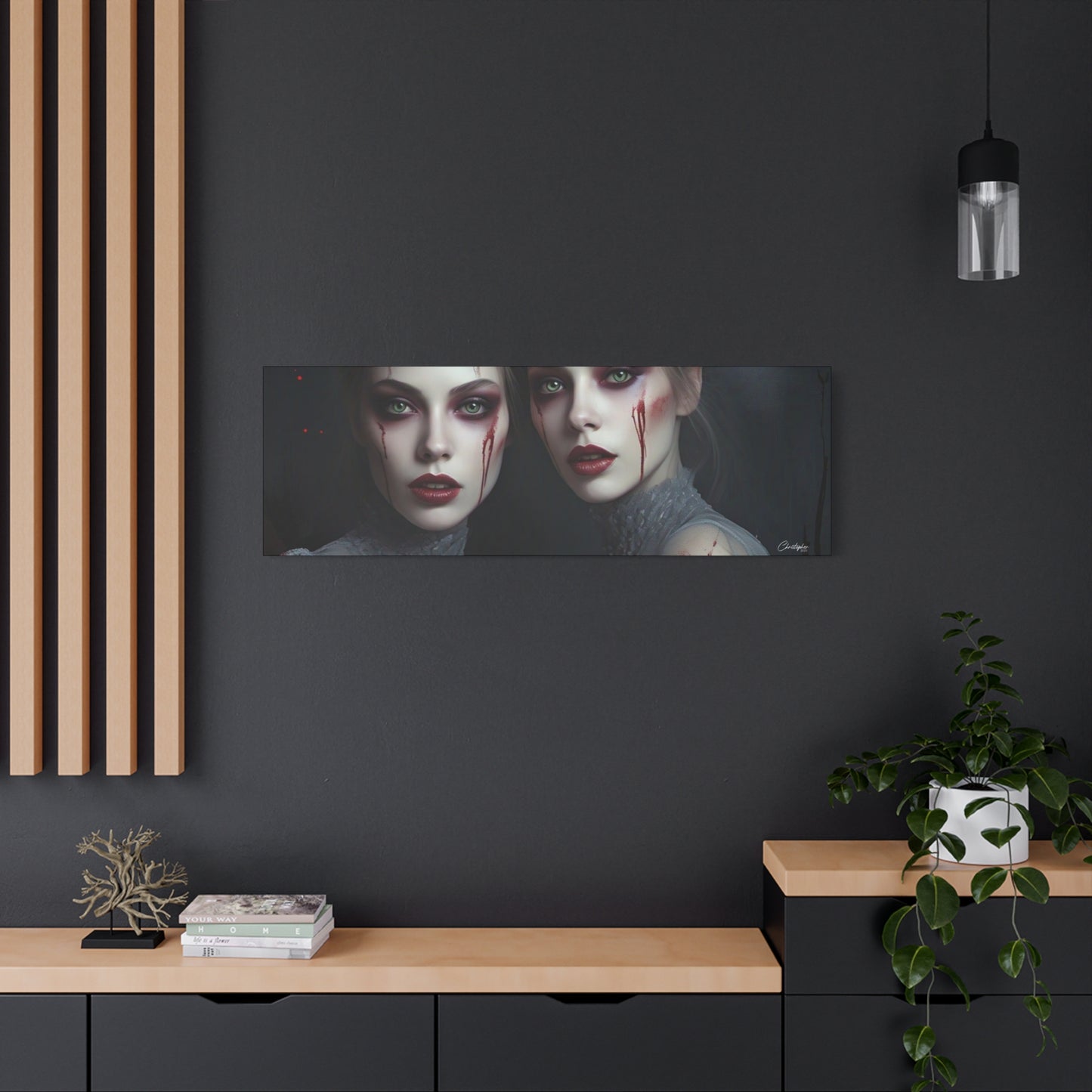 Spooky Art Canvas Print, Matte Canvas, Stretched Wall Decor, Gothic Home Decor, Halloween Art, Unique Gift
