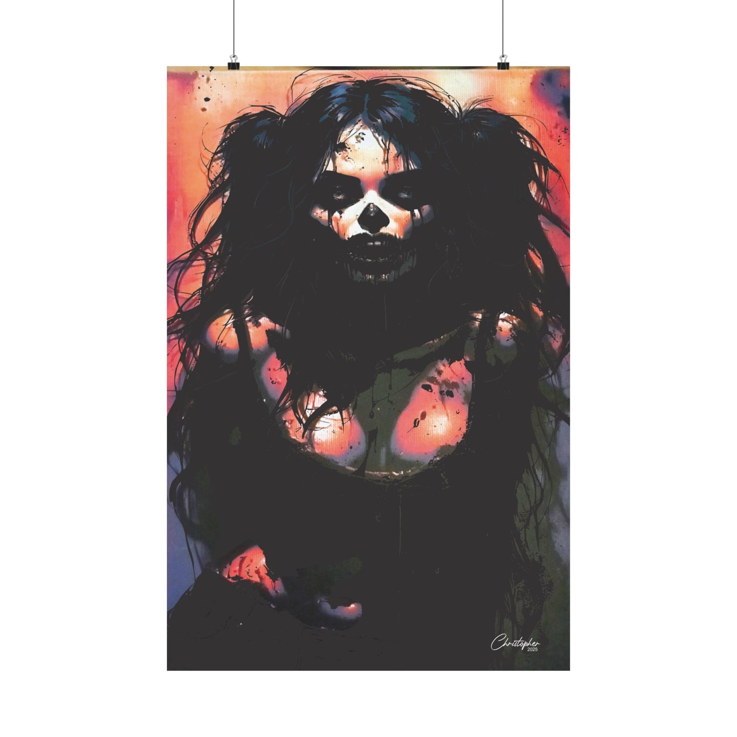 Laser Engraved Original Art Gothic Wall Art Poster, Edgy Home Decor, Alternative Aesthetic Prints, Halloween Decor, Unique Gift Idea