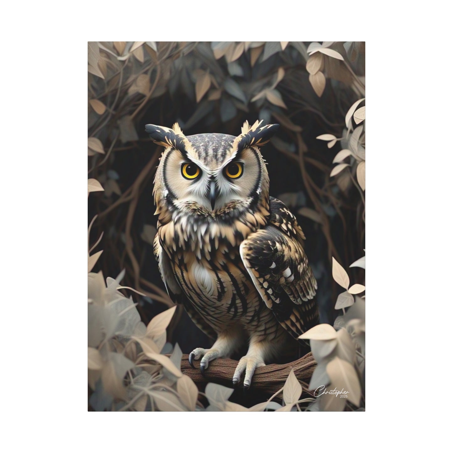Realistic Owl Canvas Art - Nature Wall Decor for Home & Office