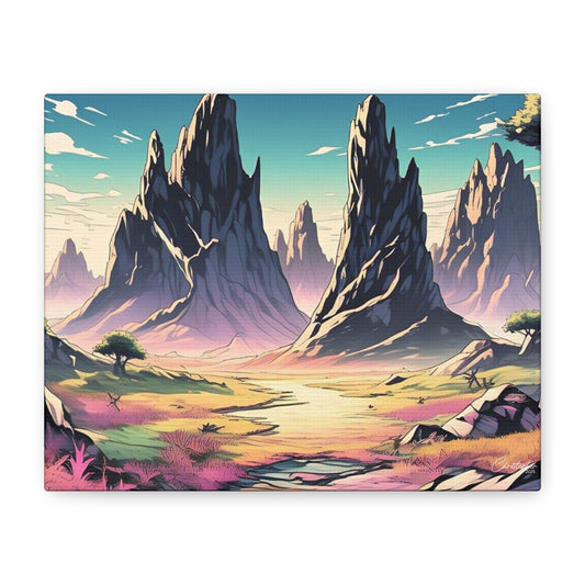 Vibrant Landscape Canvas Art - Modern Wall Decor, Nature Lover Gift, Home Wall Art, Colorful Mountains Artwork, Bohemian Decor