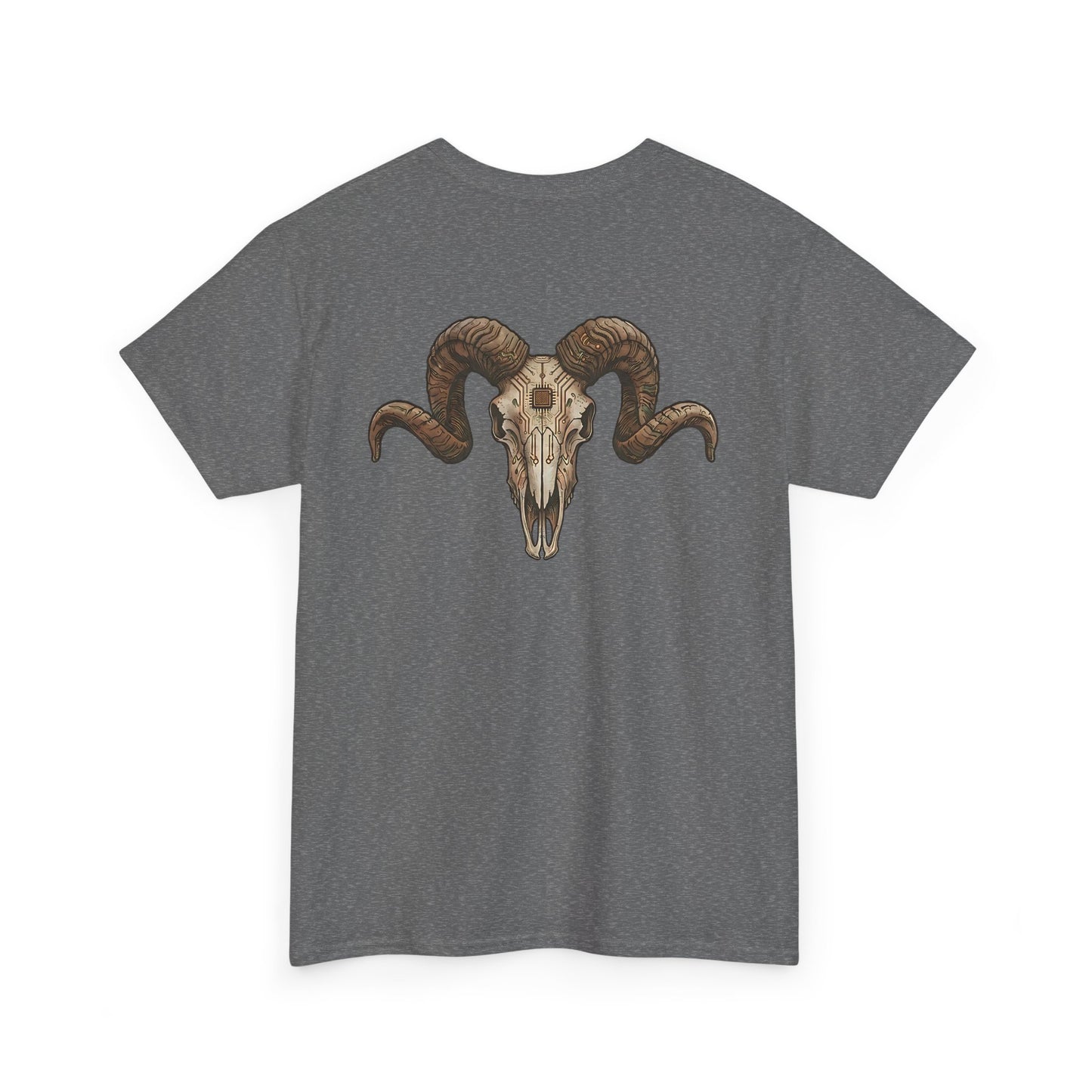 Ram Skull Graphic Tee Double Sided no background on the Back — Christmas Valley, Oregon Vintage Western T-Shirt