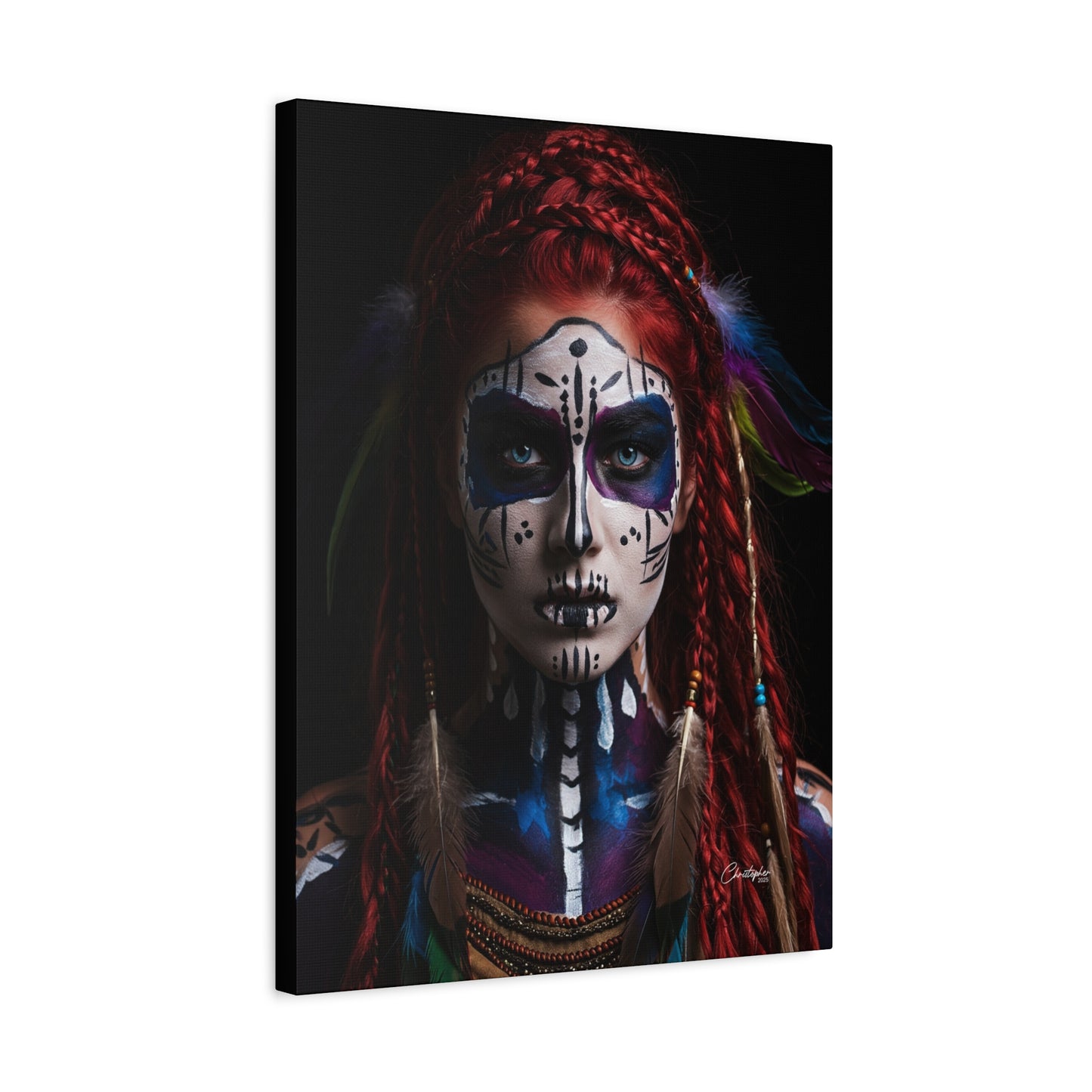Colorful Tribal Art Canvas Print - Bohemian Home Decor