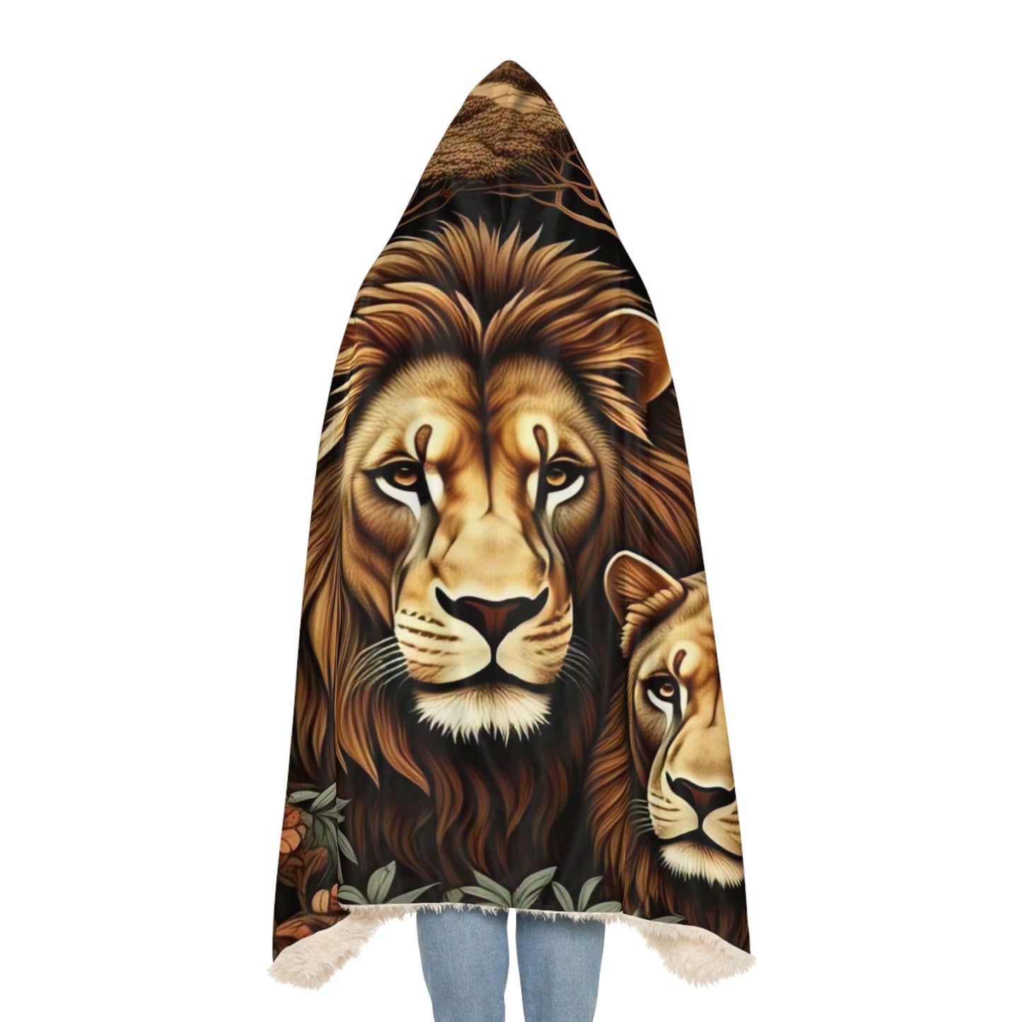 Cozy Jungle Lion Snuggle Blanket | Soft Throw for Home, Gift Idea, Animal Lover's Decor, Warm Blanket, Wildlife Art